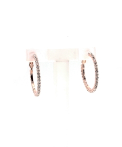 Rhinestone Hoop Earrings Xsmall EH910135 RoseGold